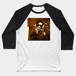 Stevie Wonder Harmonica Orange Baseball T-Shirt